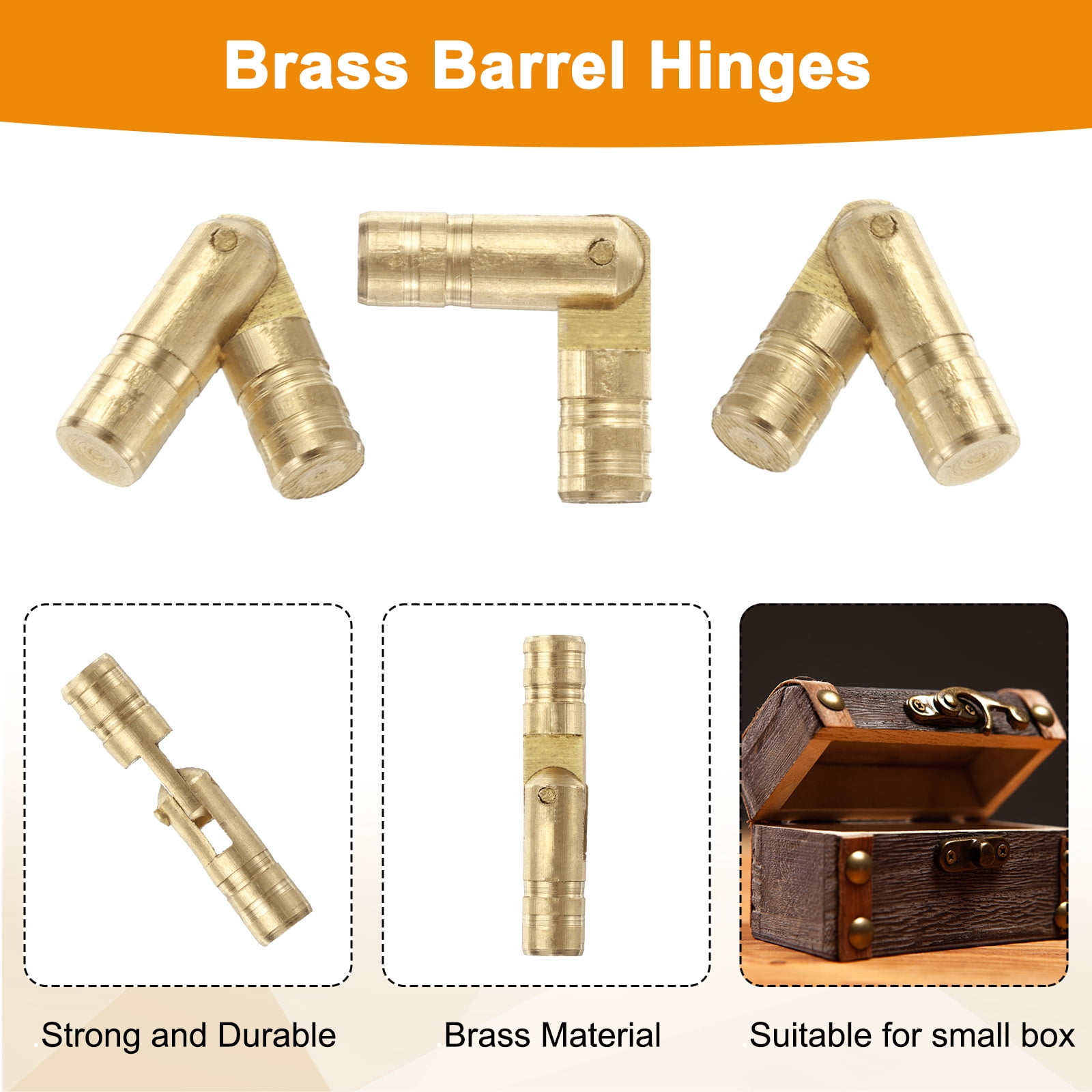 Unique Bargains Invisible Barrel Hinges Brass Concealed Hidden Barrel Hinge 4x20mm Gold