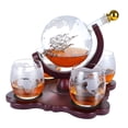 thumbnail image 1 of Set de decantadores de whisky Pitcher Oaksea Globe con 4 vasos, 1 of 8