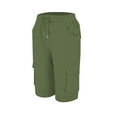 thumbnail image 5 of EaskTriop Women's Casual Cargo Bermuda Shorts Elastic High Waisted Drawstring Shorts with Pockets Comfy Summer Walking Knee Length Shorts, 5 of 6