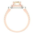 thumbnail image 4 of 2.62 ct Emerald Cut Natural Morganite with Simulated Diamond Halo Accents 14K Rose/White Gold Womens Engagement Ring, 4 of 5