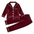 thumbnail image 2 of Christmas Pjs Family Set Flannel Pajamas Long Sleeve Button down Nightwear Set Winter Warm Soft Fleece Set Holiday Pajamas for Family, 2 of 8