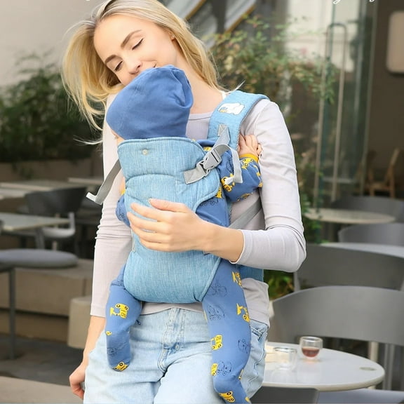 Lvelia Baby Carrier Newborn to Toddler,4-in-1 Easy to Wear Ergonomic Adjustable Lightweight Infant Carrier,Newborn Baby Carrier for 8-32 lbs,Blue