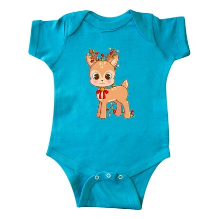 

Inktastic Cute Christmas Reindeer with Christmas Lights Gift Baby Boy or Baby Girl Bodysuit