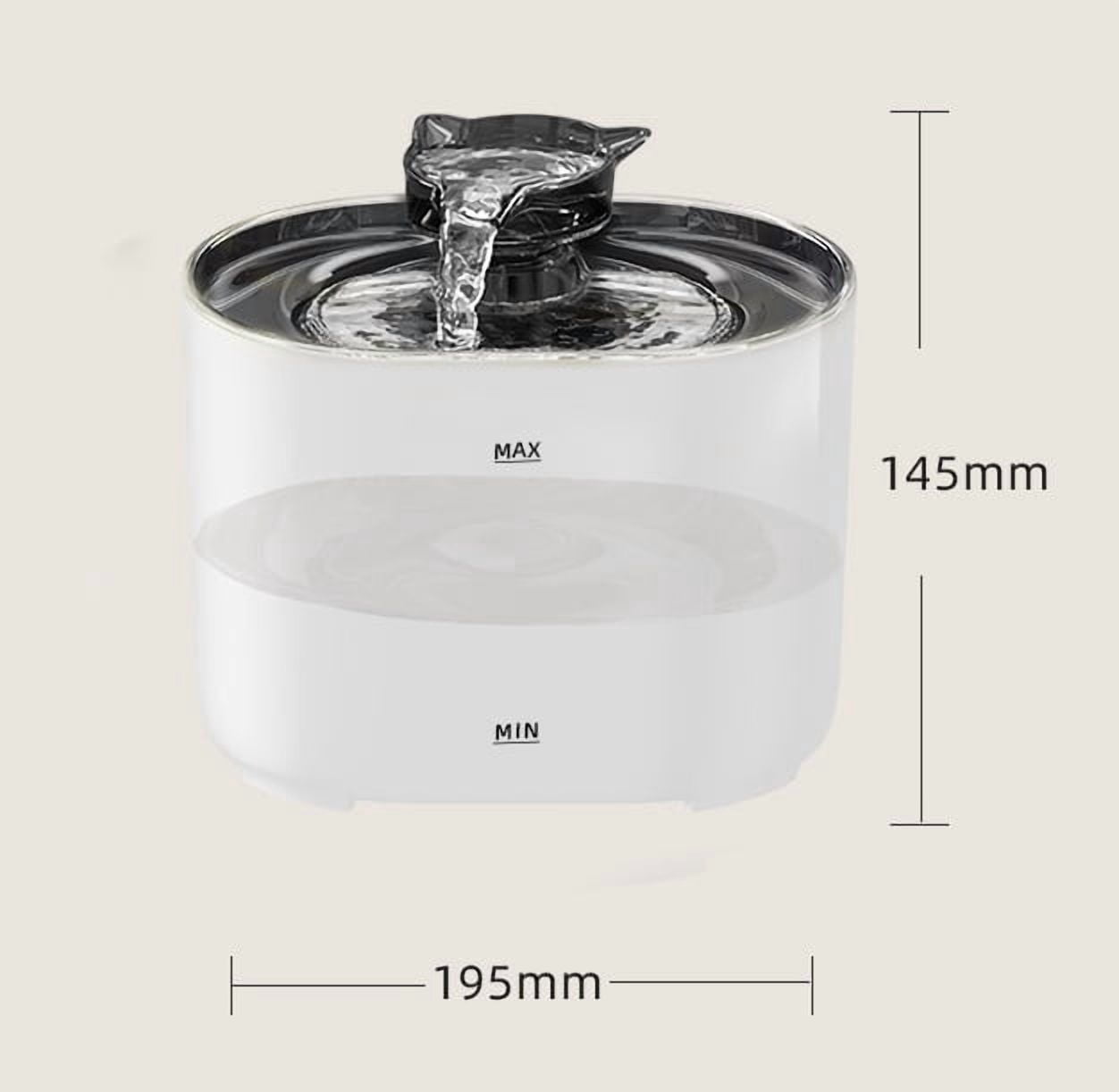 1pc 2.2L Pet Water Fountain - Automatic Dispenser for Cats and Dogs - Includes 8pcs Filter Replacements