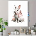 thumbnail image 4 of UXIEQU Vintage Bunny Pink Bow Flowers Canvas Wall Art 15.75x11.81 Inches, 4 of 8