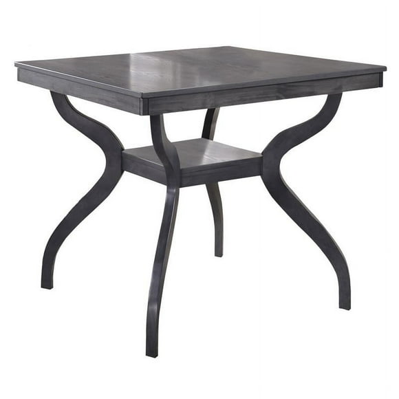 Dark Gray Wood Counterheight Square Dining Table 40" by 40"