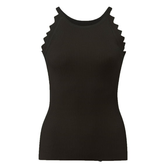 Vedolay Tank Top for Women Women Ladies V Neck Lace Trim Tank Tops Dressy Casual Loose Sleeveless Blouse Shirts,Black L