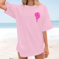 thumbnail image 2 of Bibifish Womens Tee Tops Cute Graphic Daily Printed Summer Soft Oversized T Shirts Crew Neck Short Sleeve Daily Outdoor Stylish Tees, 2 of 7