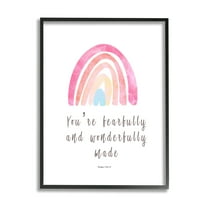 Stupell Industries Psalm 139:14 Rainbow Religious Painting Black Framed Art Print Wall Art, 24 x 30