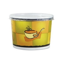 Streetside Squat Paper Food Container with Lid Streetside Design, 12 oz, 250/Carton