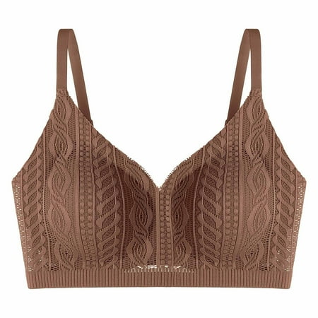 Yuzhih Seamless Bras for Women Wireless Breathable Cut out Bra V Neck Bralettes with Support No Underwire