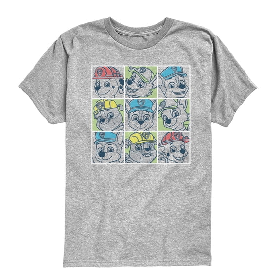 Paw Patrol - Pup Squares - Youth Boys Short Sleeve Graphic T-Shirt