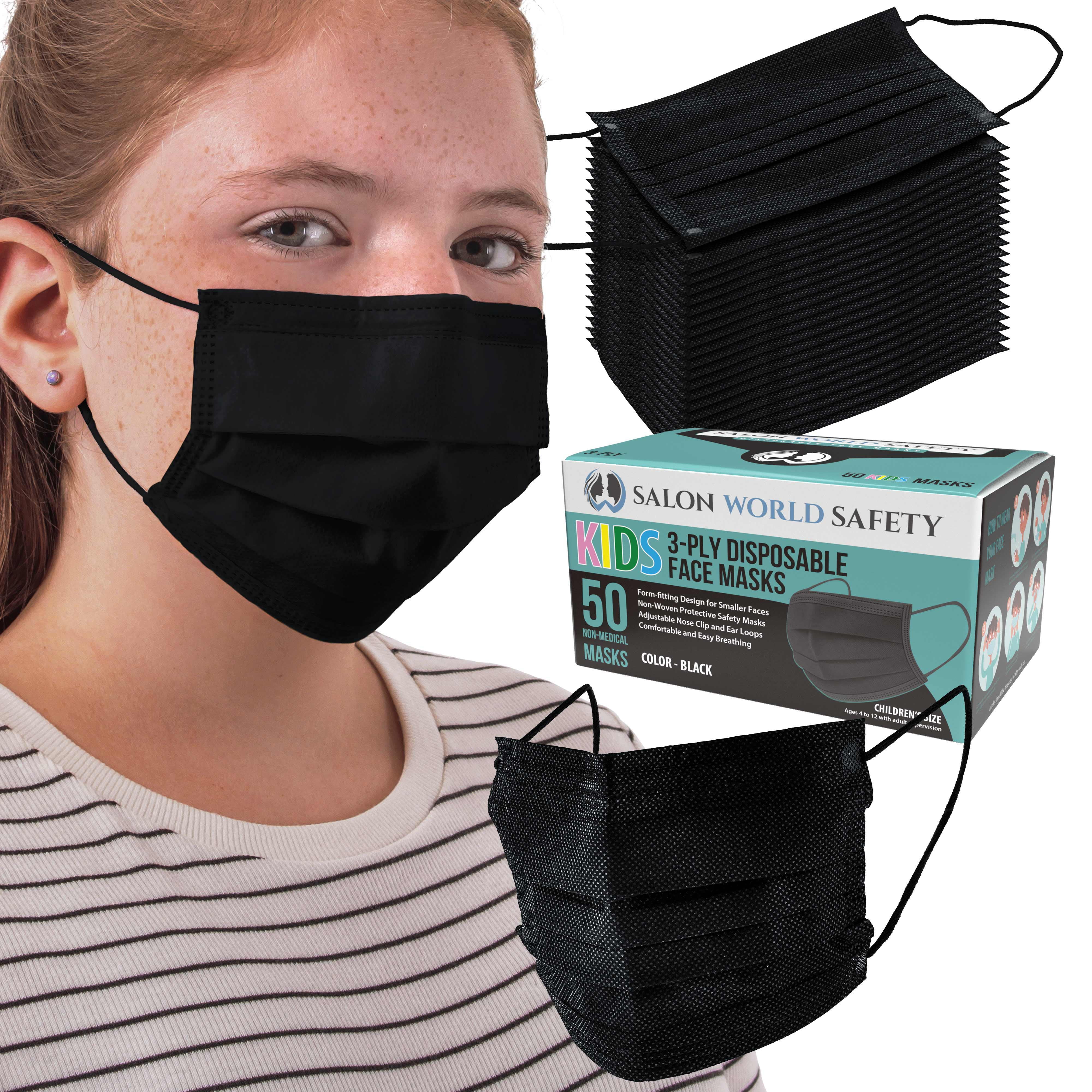 Salon World Disposable Flexible Earloop Face Masks, 50 Count - Walmart.com