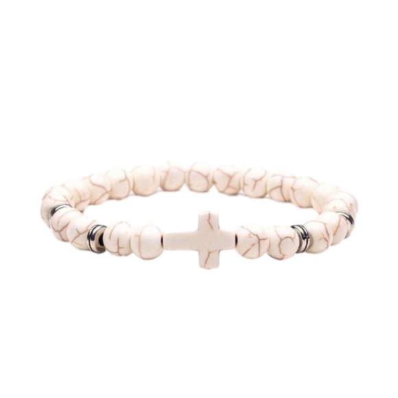 Minnieouse de cuentas de moda Acentos de moda para cualquier ocasión de cuentas de piedra natural Pulseras Ropa, zapatos y accesorios Miscelánea Blanco