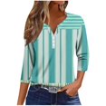 thumbnail image 2 of Fiudx Ropa de Mujer Blusa de Manga 3/4 Corta Estampada a La Moda para Mujer, Blusa Informal con Cuello Redondo, 2 of 5