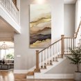 thumbnail image 4 of Canvas Wall Art, Marble Brown Gold Framed Canvas Prints for Living Room Hallway, Abstract Watercolor Geometric Rock Oversized Gallery Wrapped Wall Decor for Home Office, Gifts, 30"x60" Ship Next Day, 4 of 9