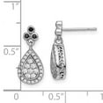 thumbnail image 2 of Primal Silver Sterling Silver Rhodium-plated Black and White Cubic Zirconia Teardrop Post Dangle Earrings, 2 of 4