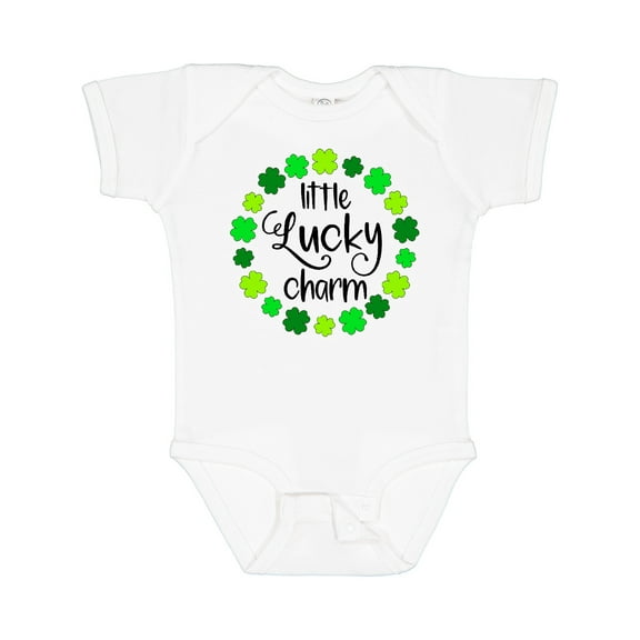 Inktastic Little Lucky Charm with Four-leaf Clovers Boys or Girls Baby Bodysuit