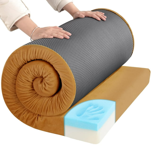 Colchón de Camping HOMBYS de Espuma Viscoelástica Portátil 72x61x7.6 cm