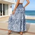 thumbnail image 2 of DHFJKG Bohemian Long Skirts For Women High Waisted Flowy A-Line Maxi Skirts Summer Beach Vacation Clothes Stylish Skirt, 2 of 7