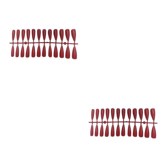 Vogacara Tabletas para mejorar las uñas Diseño de puntos elegantes Textura esmerilada Uña falsa Llamativas puntas de manicura JM-20 Rojo JM-20Rojo brillante 2piezas