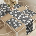 thumbnail image 2 of Ambesonne Cat Lover Table Runner & Placemats, Native Tribal Cats, Placemat 4 pcs + Runner 16"x90", Ivory and Grey, 2 of 2