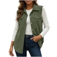 thumbnail image 2 of Corduroy Vest Women Button Up Fall Winter Sleeveless Jacket Classic Comfortable Layering Wasitcoat, 2 of 6