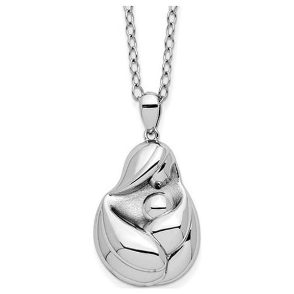 Sterling Silver Mother and Baby - Mine To Keep - Pendant Necklace with Chain for Women