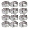 thumbnail image 2 of Esquirla 12pcs Cristaux 3 Rangée Stretch Pieds Nus Orteil Bijoux Réglable Cadeau Blanc, 2 of 8