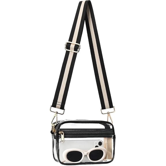 Clear Bag for Stadium Events, Clear Purses for Women Stadium Crossbody, Transparent Handbag for Concerts & Sports Fan