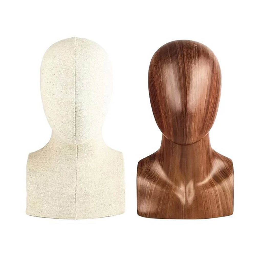 Tizuqe Professional Hat and Wigs Store Display Mannequin Head with Wood Grains Effect