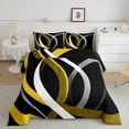thumbnail image 2 of Homewish Yellow Stripes Lines 3 Pieces Queen Comforter Set for Female Men Adults,Vintage Aesthetic Ultra Soft Bedding Sets,Geometric Theme Bedding Comforter Set Breathable,Luxury Bedroom Decor, 2 of 8
