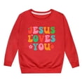thumbnail image 4 of MEZZALL Chandail en Molleton Doux à Manches Longues pour Filles, Graphique, Mignon, Col Rond, Respirant, pour Enfants, Rouge, 6-7 Ans, 4 of 4