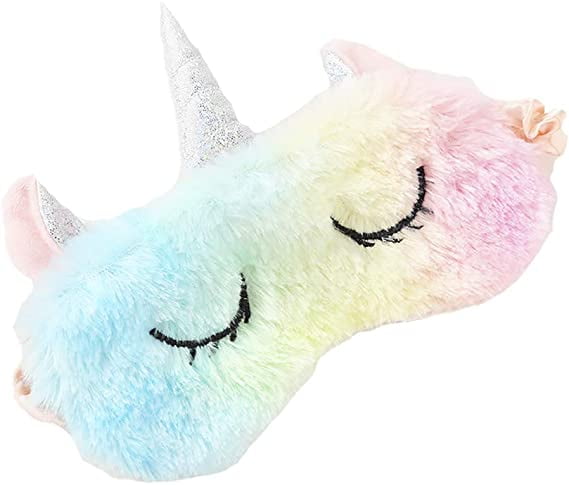 Masque De Sommeil Licorne En Peluche - Confortable, Lavable, élastique Ajustable, Pour Adultes Et Voyages
