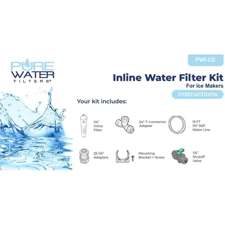  Inline Water Filter Kit for Ice Makers with 1/4