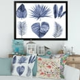 thumbnail image 3 of Designart 'Blue Watercolour Tropical Leaves IV' Traditional Framed Art Print, 3 of 4