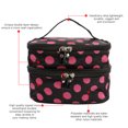 thumbnail image 4 of Travel Cosmetic Makeup Bag Organizer Double Layer Dot Pattern Toiletry Bag Case Pouch With Mirror For Woman, 4 of 7