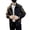 Black, variant on Men Lapel Long Sleeve Jacket Coat Hip Hop Style Windproof Design Color-Blocked Jacket with 3D Letter Pattern