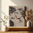 thumbnail image 6 of UXIEQU Vintage Kissing Couple Canvas Wall Art Print 15.75x11.81 Inches, 6 of 8