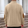 thumbnail image 4 of Men's 1/4 Zip Sweatshirts Colorblock Long Sleeve Stand Collar Pullover Tops Fall Winter Casual Fashion Sweaters (XL, Khaki), 4 of 4
