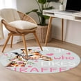 thumbnail image 4 of Round Rugs 4Ft, Giraffes Flowers Round Area Rug Washable Indoor Throw Carpet, A Girl Who Likes Giraffes Elegant Animals Grey Soft Non Slip Circle Rug for Kitchen Nursery Room Home Decor Aesthetic, 4 of 8