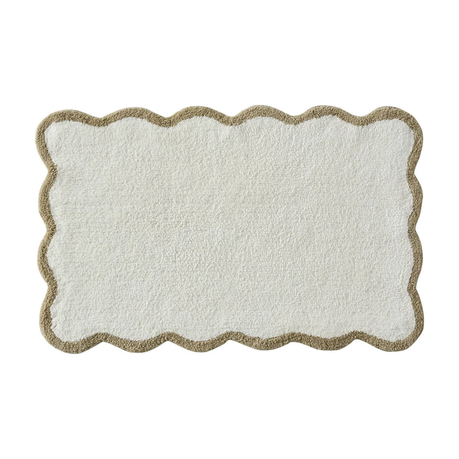 Solid Welcome Outdoor Doormat, Brown and White, 20 x 32 Inches, Durable Non-Slip Front Door Mat, Decorative Entryway Rug for Home Entrance