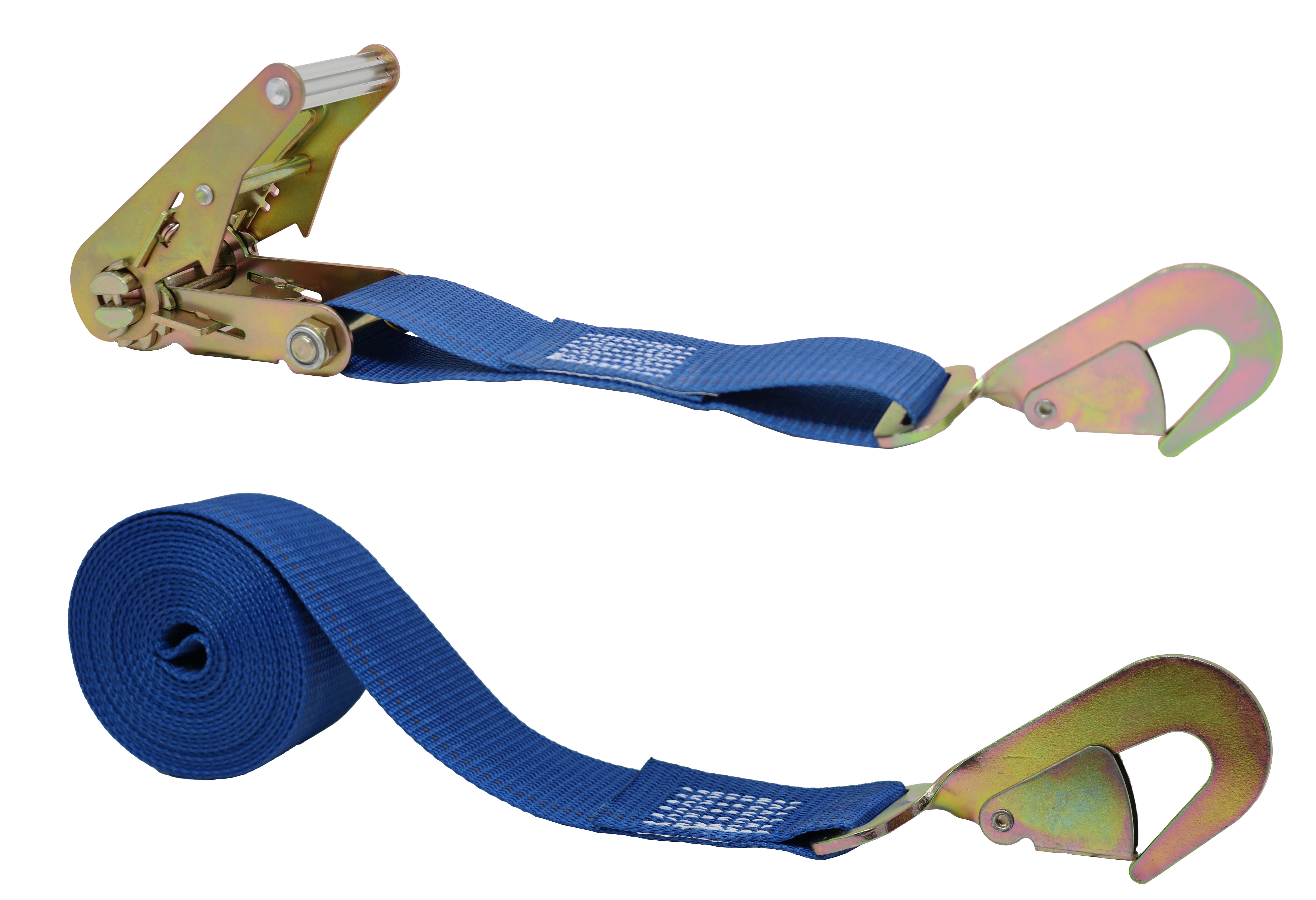CustomTieDowns 2 Inch x 15 Foot Ratchet Strap, Twisted Snap Hooks On