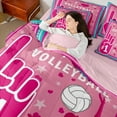 thumbnail image 4 of Homewish Teens Girls Volleyball Gamer Bedding Comforter Set 7-Piece,Girl Sport Game King Bedding Sets,Stars Love Heart Ultra Soft Bed Sheets,Breathable Home Decor,Reversible, 4 of 8