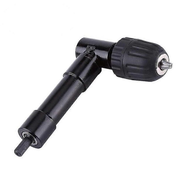 Accesorios para taladro angular: extensión de 90 grados, mango hexagonal de 8 mm, adaptador de taladro de ángulo recto de 90 grados (rango de portabrocas: 0,8-10 mm), una pieza, color negro.