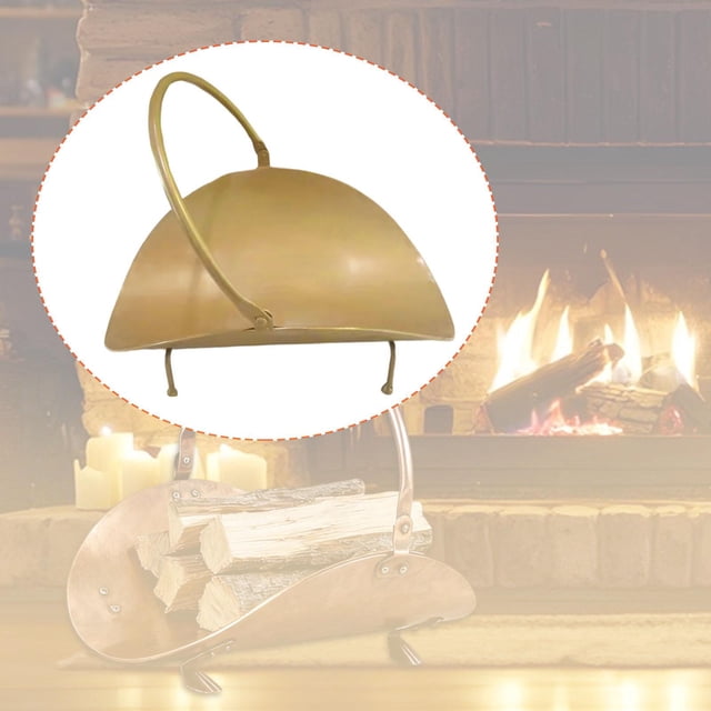 Elodie Fireplace Log Holder Classic Log Stacker Stand for Indoor Outdoor Decorative Gold