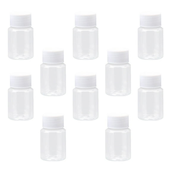OUNONA 10pcs 50ml Transparent Plastic Bottles Refillable Empty Container with Lid Jars Boxes Tins