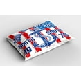 thumbnail image 2 of Ambesonne Anchor Pillow Sham 2 Pack, Vintage Anchor Design, 30"x20", Blue Red White, 2 of 3