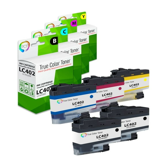TCT LC402 Ink Cartridge 4 Pack - Compatible With Brother LC402 LC402BK LC402C LC402M LC402Y