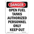 thumbnail image 1 of SignMission OS-DS-A-1218-V-1908 12 x 18 in. OSHA Danger Sign - Portrait Open Fuel Tank Authorized Personnel Only, 1 of 1